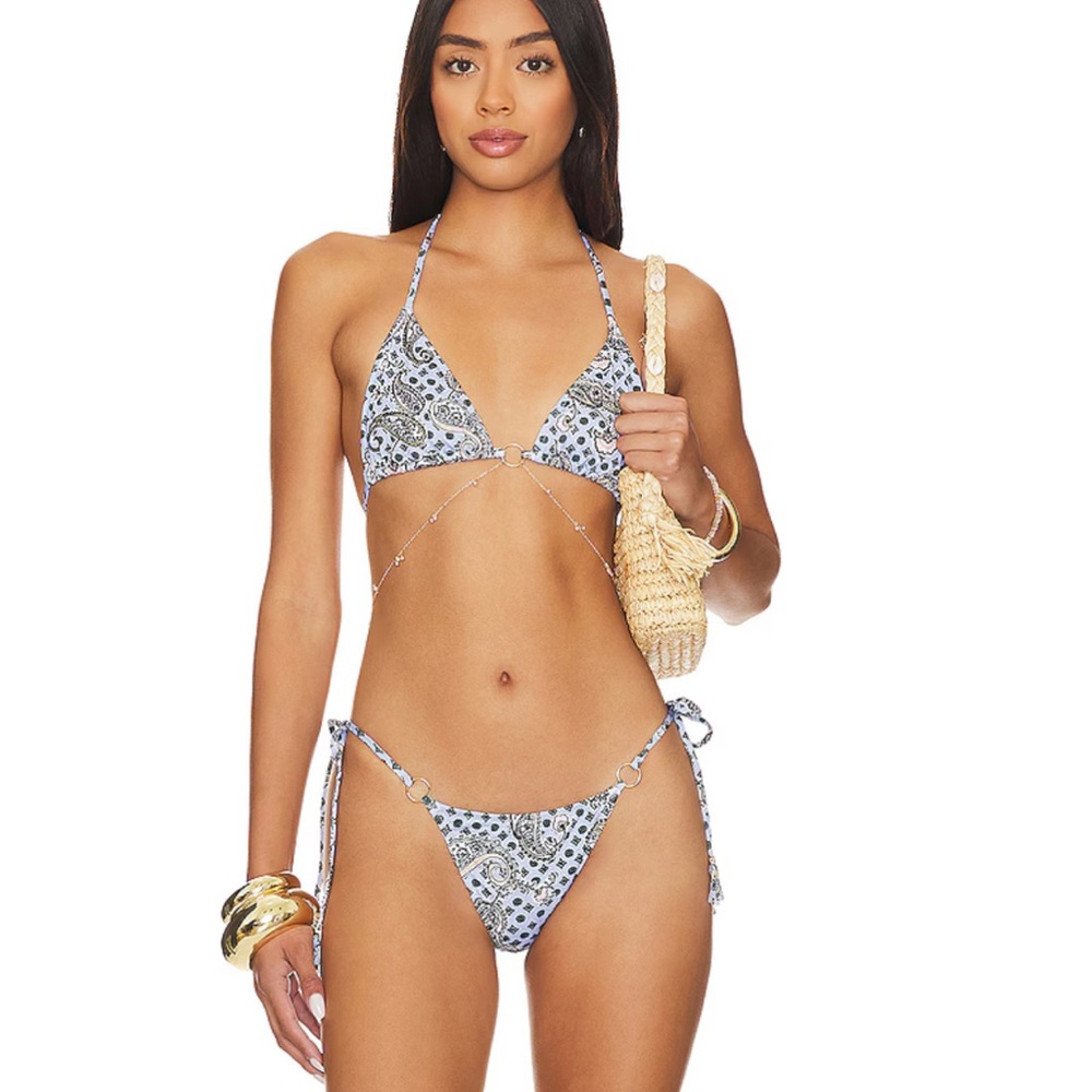 Bananhot Chain Bikini Top & Bottom in Blue bandana. ALL SOLD OUT ON REVO…